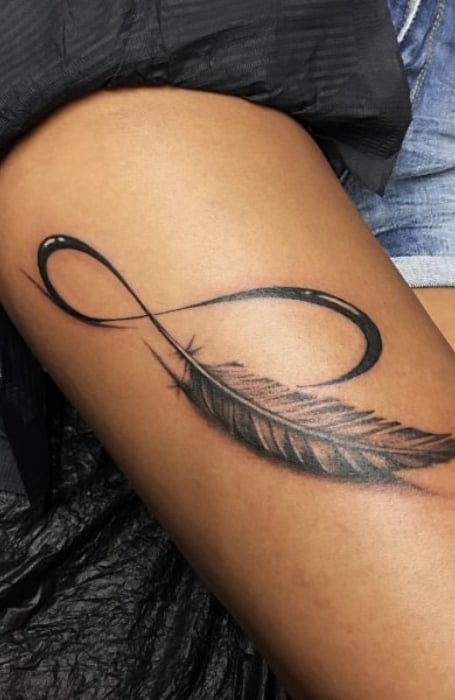 Infinity Feather Tattoo1