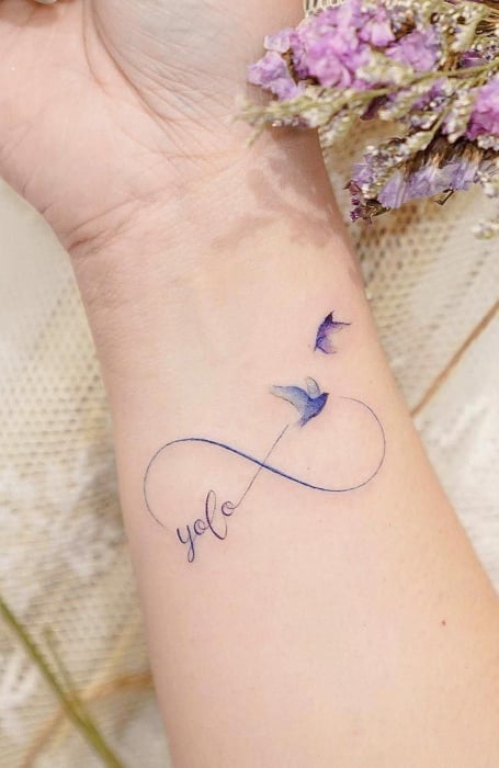 Buy Watercolor Butterfly Infinity Temporary Tattoo Infinity Love Online in  India  Etsy