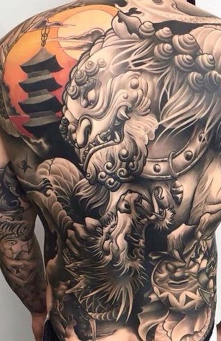 Japanese Lion Tattoo (2)