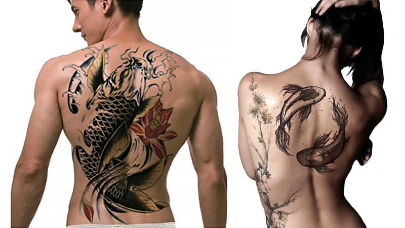 Koi Full Back Tattoo  INKWEAR