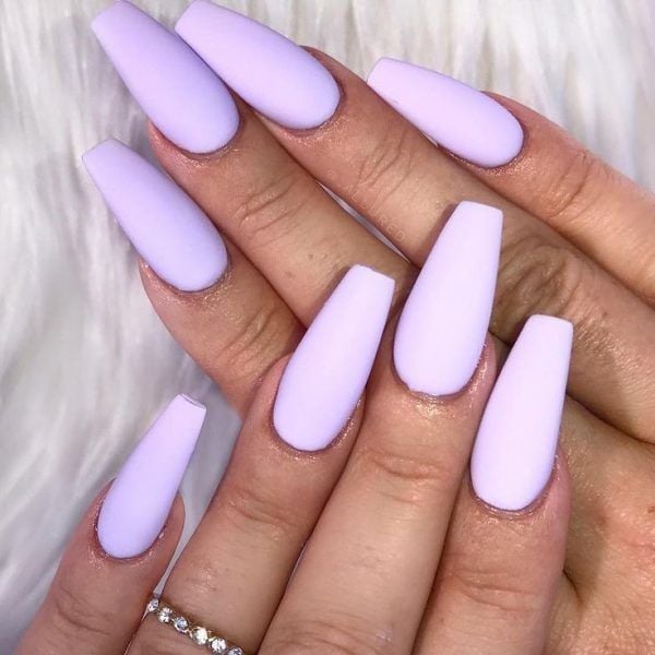 Lavender Light Purple Acrylic Nails Coffin