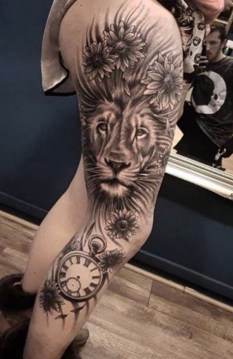 Lion Leg Tattoo2