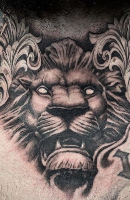 Tattoo uploaded by Jake Morel • Lion head on the side of the neck • Tattoodo