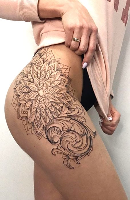 Mandala Hip Tattoo 2