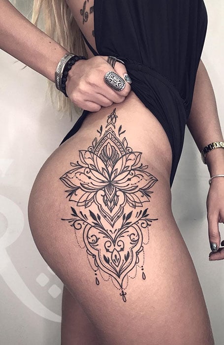 Mandala Hip Tattoo