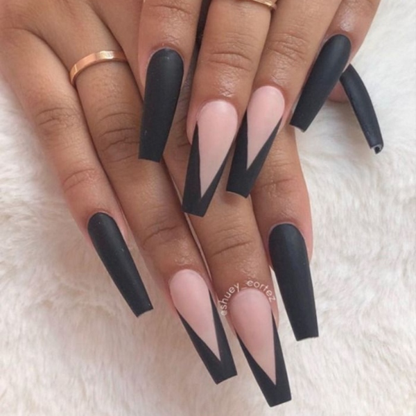 Matte Coffin Acrylic Nails