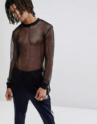 Mesh Black Top For Men