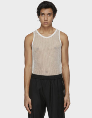 Mesh White Top For Men