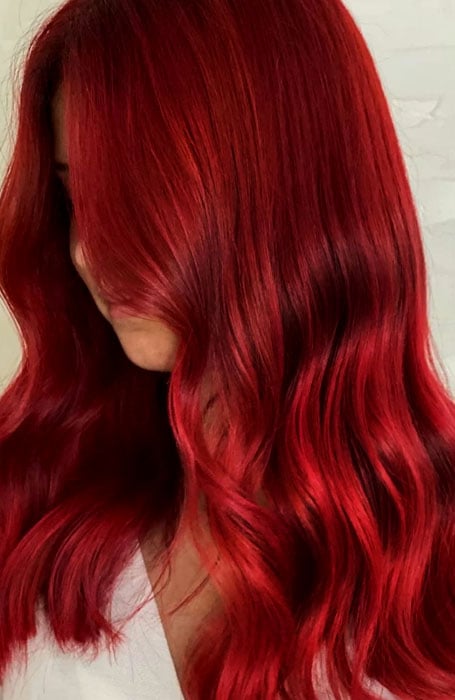 Mid Length Dark Red Hair