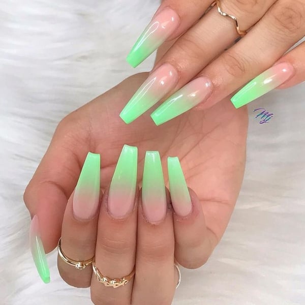 Ombre Acrylic Nails Coffin