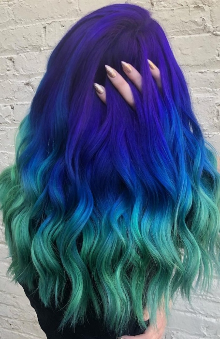 33 Incredible Examples of Blue and Purple Hair in 2023  Creative hair color  Galaxy hair color Blue purple hair