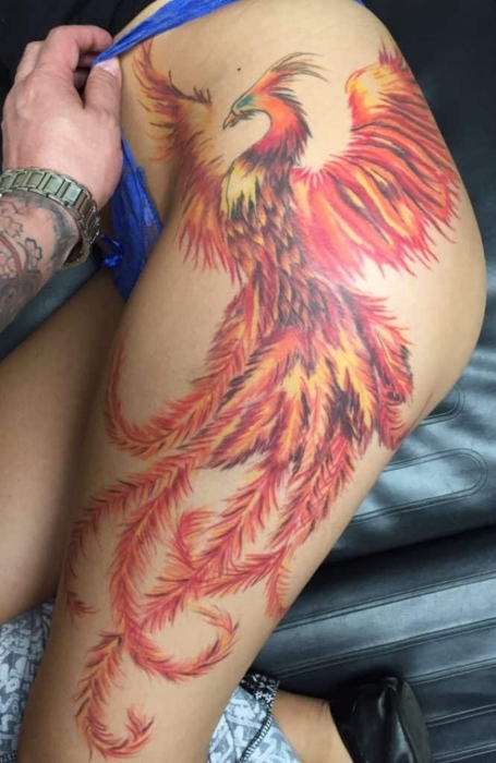 Phoenix Hip Tattoo