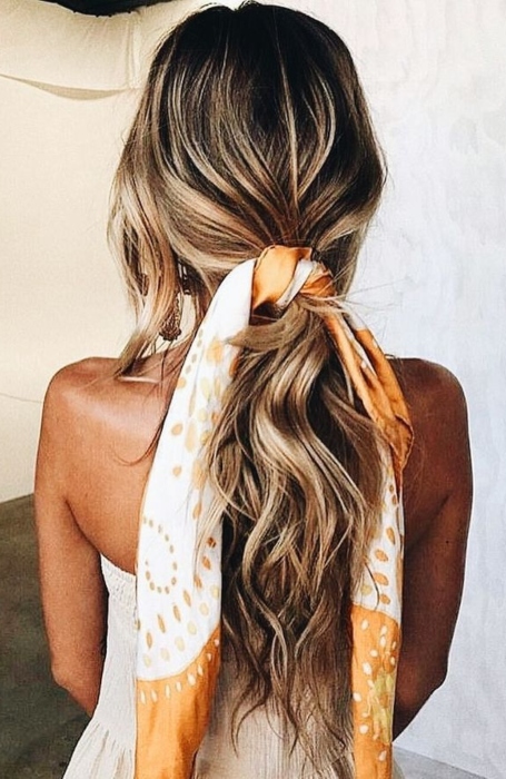 Ponytail With Scarf