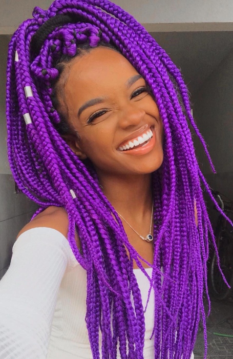 Purple Braided Hair