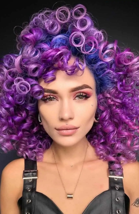 Purple Curly Hair