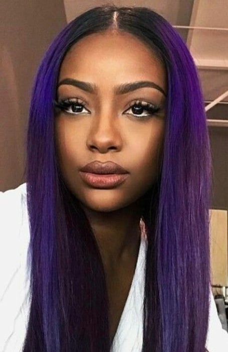 Long straight purple hair on sale
