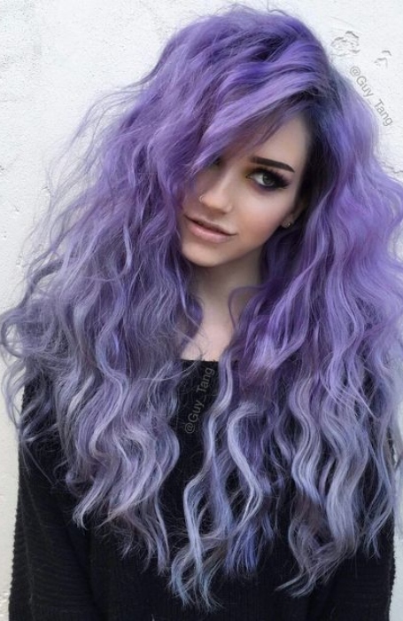 Purple Wavy Hair