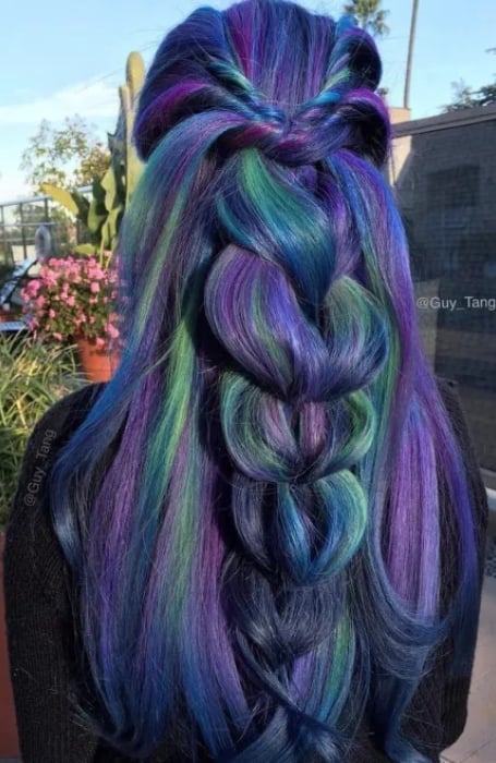 Purple And Green Braids