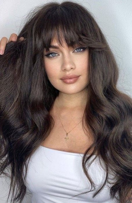 50 Cute Hairstyles with Curtain Bangs  Brown Hair and Blue Eyes