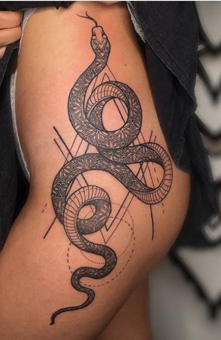 Snake Hip Tattoo