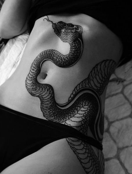 Snake Stomach Tattoo