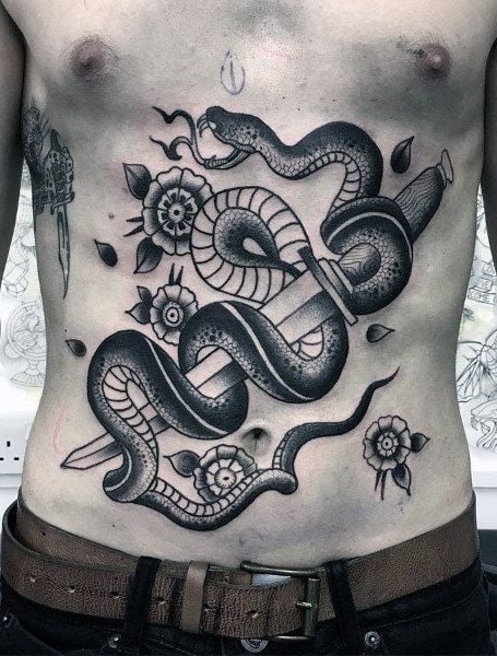 Snake Stomach Tattoo1