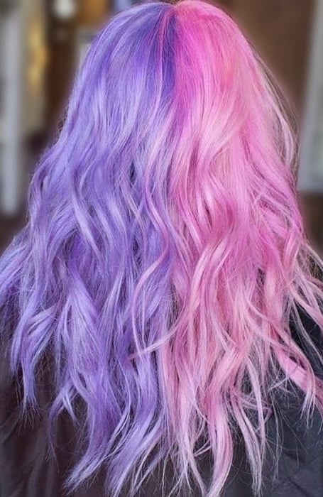 Split Dye Purple Hair