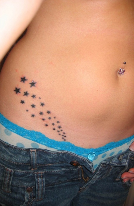 star hip tattoos for women