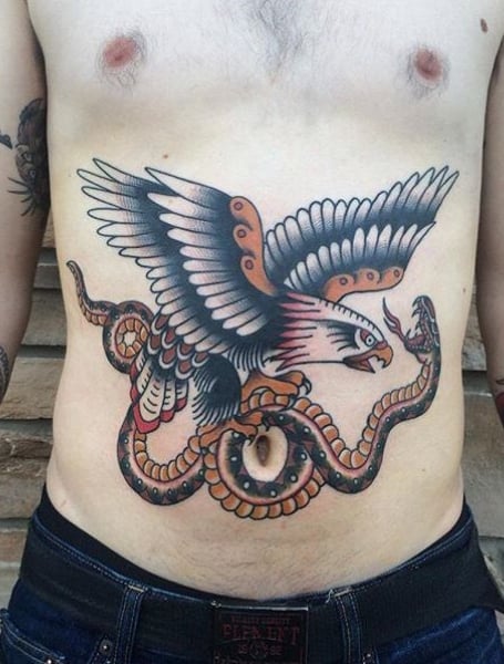 Stomach American Traditional Tattoo