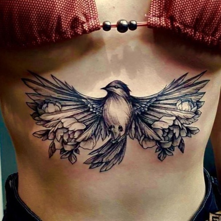 Stomach Bird Tattoo