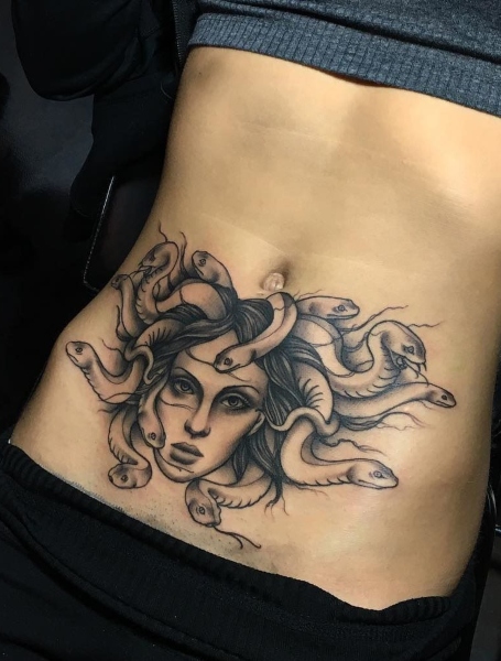 Stomach Medusa Tattoo