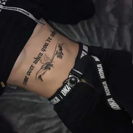 Stomach Quote Tattoo