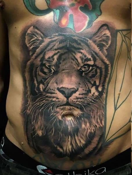 Stomach Tiger Tattoo1