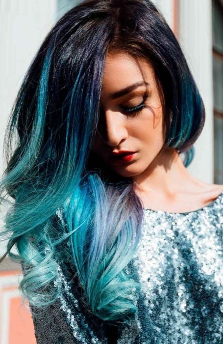 Teal Ombre Hair