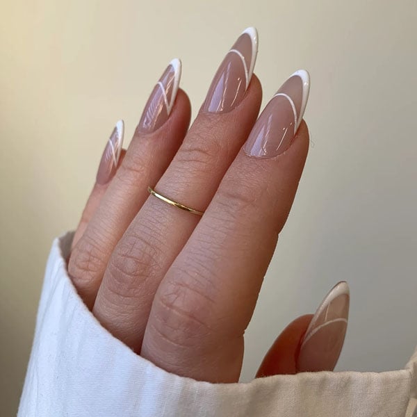 Trendy White And Natural Nails