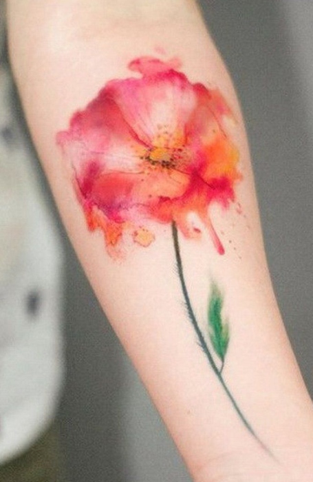 Watercolor Flower Tattoo