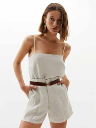 White Linen Shorts