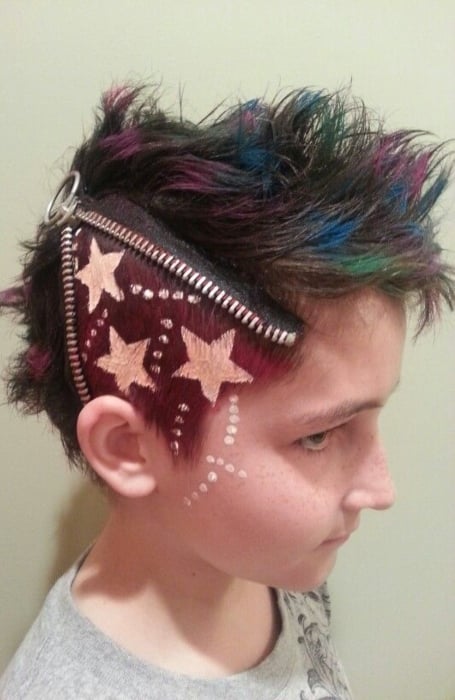 Zipper And Stars Shaved Sides