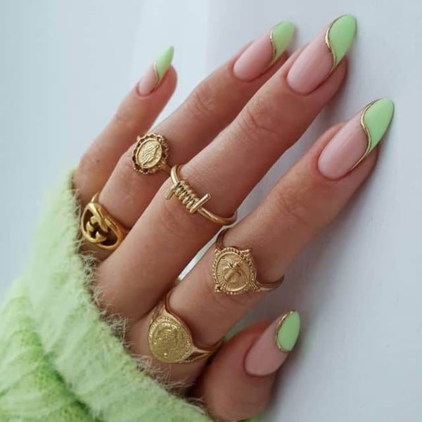 Green Almond Nails