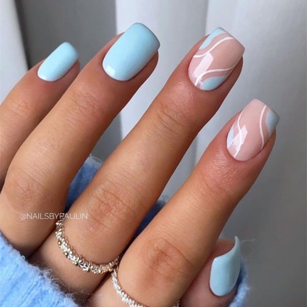 Baby blue nails for a baby shower this week 👶🍼 : r/Nails