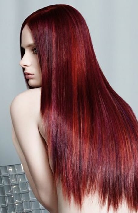 Red Hair Color With Highlights