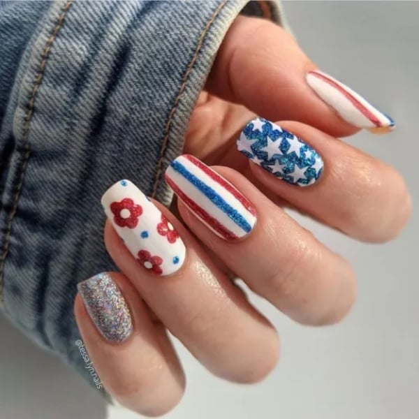 Red White And Blue Nails
