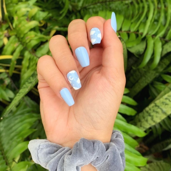 sky blue nails