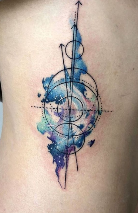 Watercolor Geometric Tattoo1