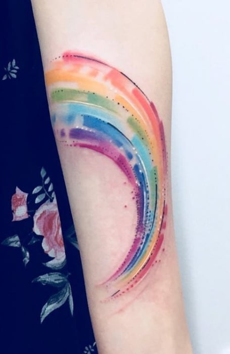 Watercolor Rainbow Tattoo