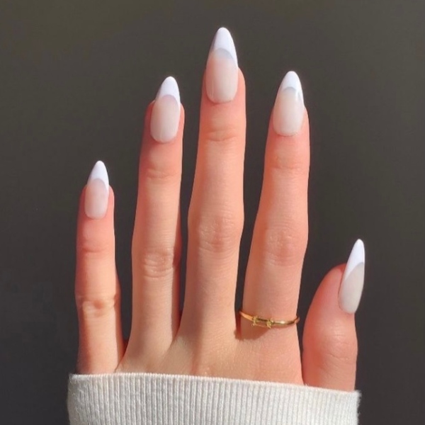 White Oval Nails