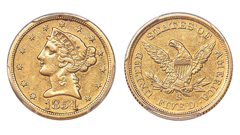 1854-S Liberty Half Eagle
