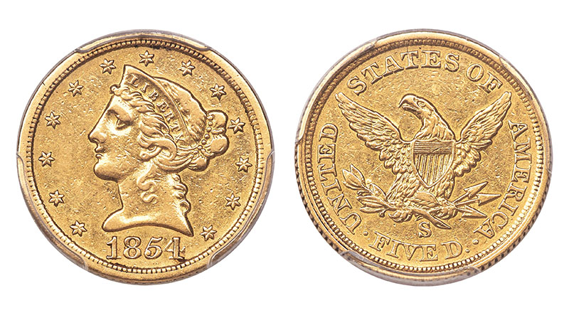 1854-S Liberty Half Eagle