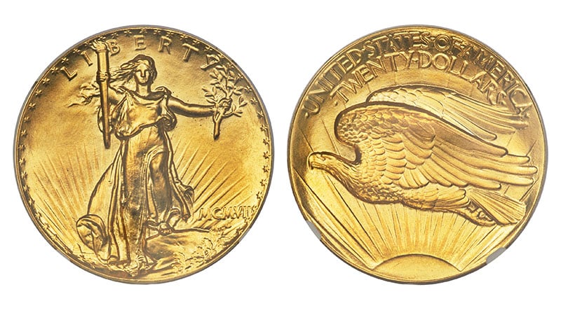 1907 Saint Gaudens Double Eagle Ultra High Relief (Norweb )