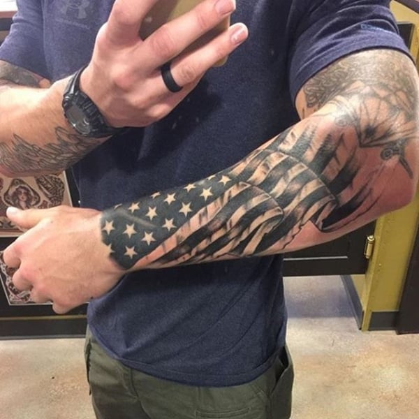 American flag and punisher skull done  The Tattoo Shoppe  Facebook